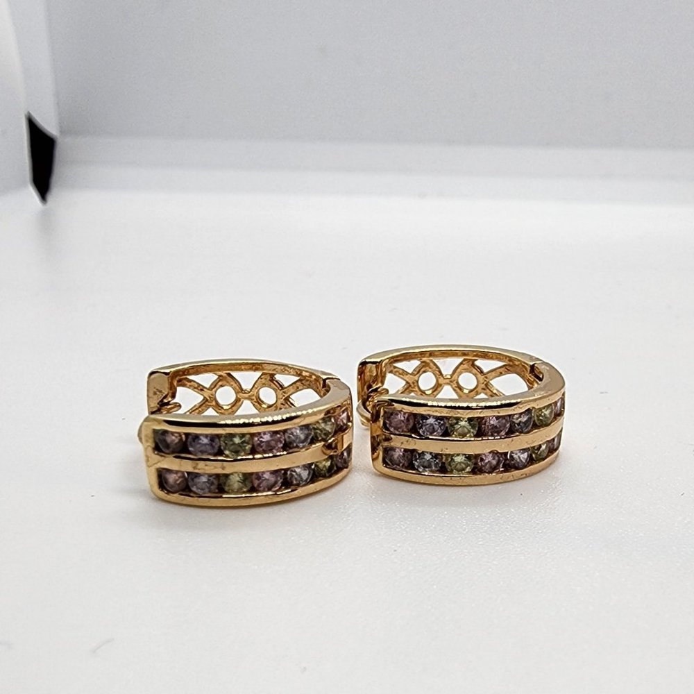 earrings colored crystal